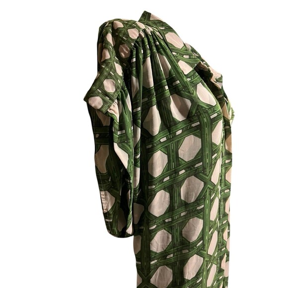 MISA Los Angeles Laura Short-Sleeve Midi Chiffon Shirtdress Size Large - Picture 9 of 12